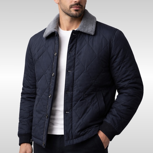 Charles Men’s Quilted Fleece Jacket – Warm & Weather-Resistant